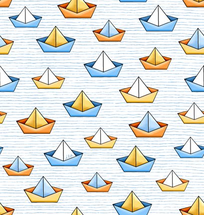 Quilting Treasures - Quackers - Sailboats, White