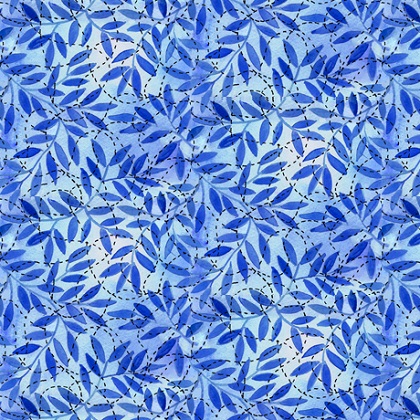 Quilting Treasures - Serafina - Leaf Blender, Blue
