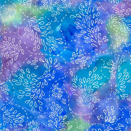 Quilting Treasures - Serafina - Watercolor Stitch, Blue