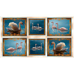 Quilting Treasures - Splendid Swans - Picture Patches 24' Panel, Cream