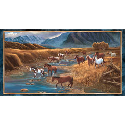 Quilting Treasures - Sundance - 24' Mountain Horse Panel, Multi
