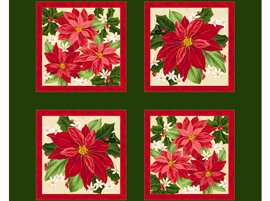 Quilting Treasures - The Christmas Star - Poinsettias, Panel