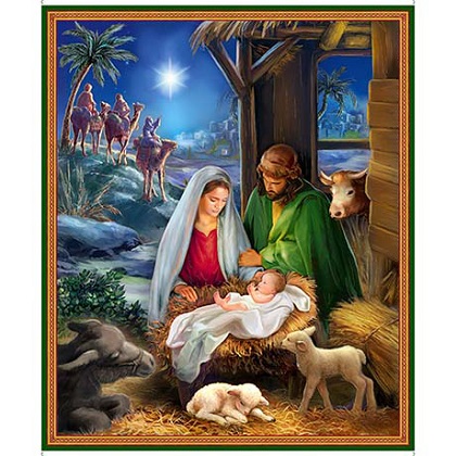 Quilting Treasures - The Newborn King - 36' Nativity Panel, Multi