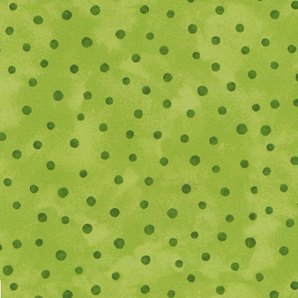 Quilting Treasures - Who Let the Hogs Out - Polka Dot, Green