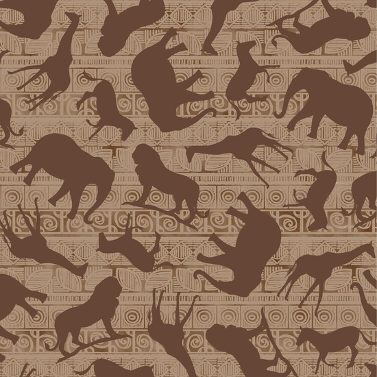 Quilting Treasures - Wisdom of the Plains - Animal Silhouettes, Tan