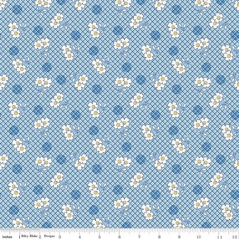 Riley Blake - Basin Feedsacks - Daisy, Blue