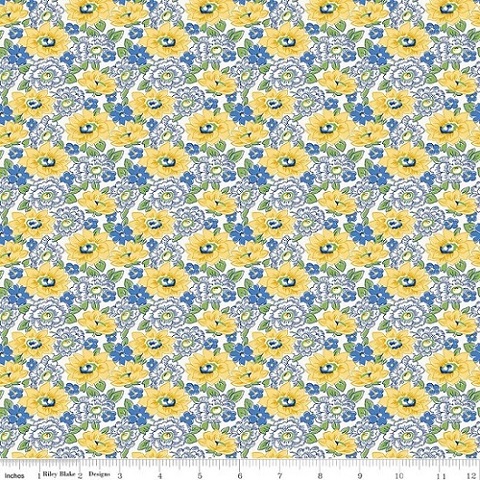 Riley Blake - Basin Feedsacks - Floral, Yellow