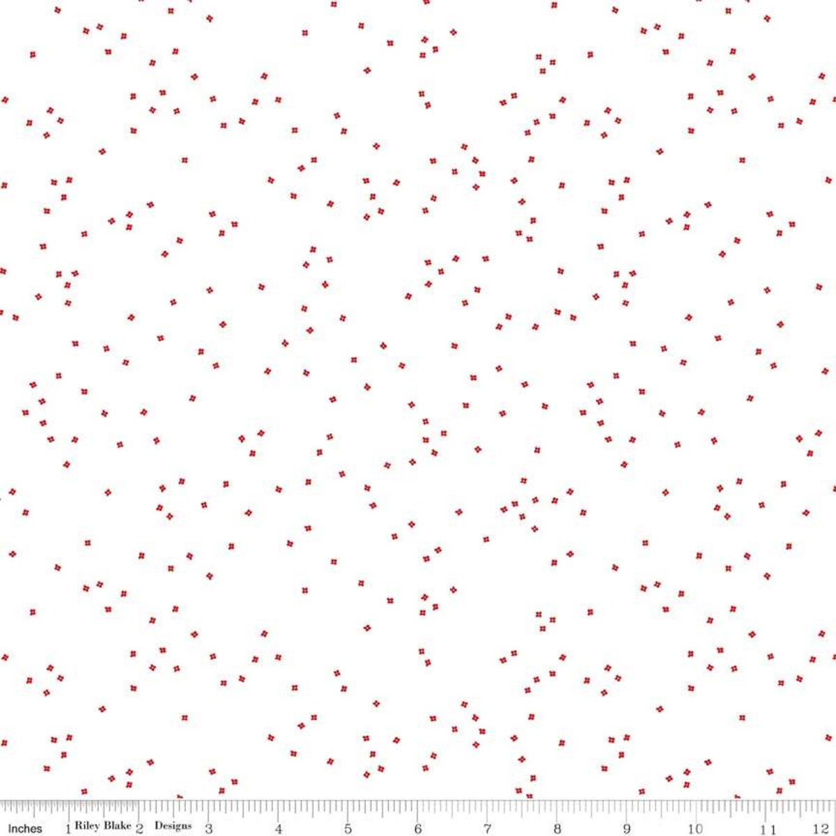 Riley Blake - Blossom, Red Dots on White