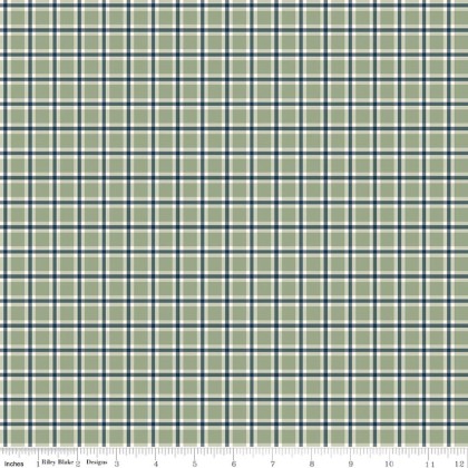 Riley Blake - Christmas Greetings - Plaid, Sage