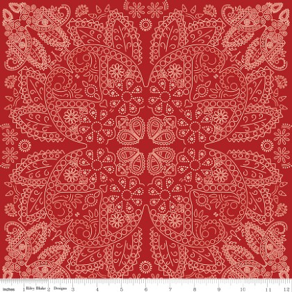 Riley Blake - Designer Flannel - Bandana, Red