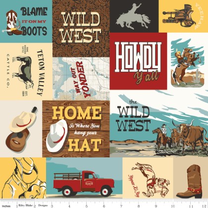 Riley Blake - Designer Flannel - Cowboy, Multi