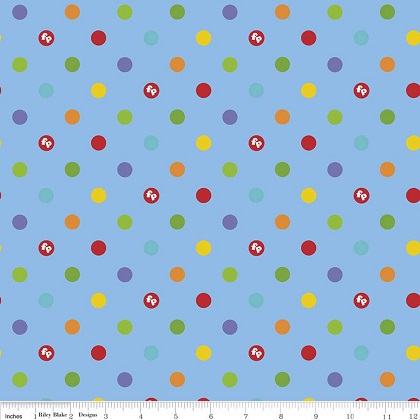 Riley Blake - Designer Flannel - Let's Play Dots, Blue