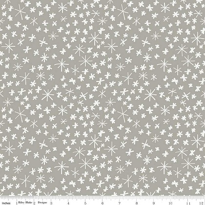 Riley Blake - Designer Flannel - Nice Ice Baby - Snowflakes, Gray