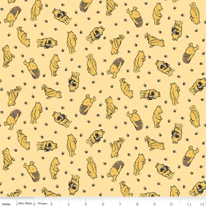 Riley Blake - Designer Flannel - Winnie The Pooh - Toss, Sunshine
