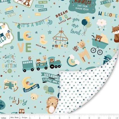 Riley Blake - Double Lush Velvet - Baby Boy, Dark Aqua