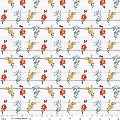 Riley Blake - Farmhouse Summer - Wildflowers, Off White