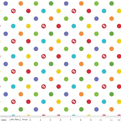 Riley Blake - Fisher Price - Dots, White