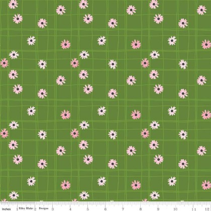 Riley Blake - Flour & Flower - Flower Grid, Green