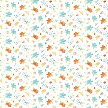 Riley Blake - Happy at Home - Flowers, White