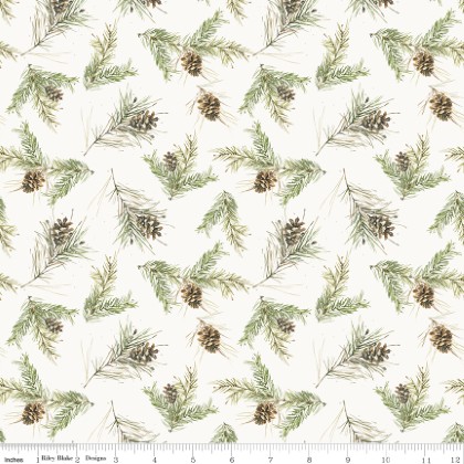 Riley Blake - Holiday Spirit - Pinecones, Cream