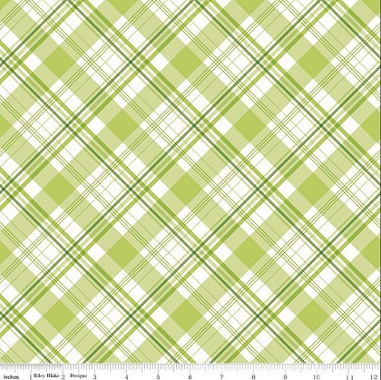Riley Blake - Hydrangeas in the Garden - Plaid, Green