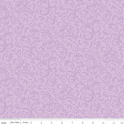 Riley Blake - Hydrangeas in the Garden - Scrolls, Lavender Pearl