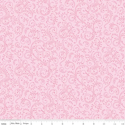 Riley Blake - Hydrangeas in the Garden - Scrolls, Pink Pearl
