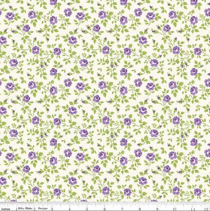 Riley Blake - Hydrangeas in the Garden - Tossed Floral, Cream