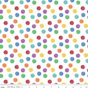 Riley Blake - I Dream in Color - Multi Polkadots, White