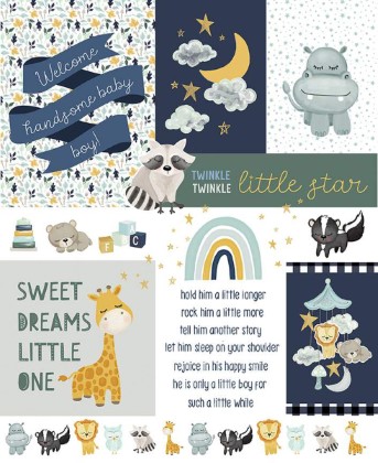 Riley Blake - It's A Boy - 36' Welcome Baby Boy Panel, Navy