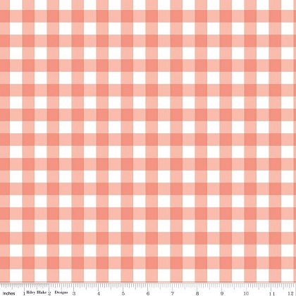Riley Blake - It's A Girl - Gingham, Coral