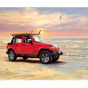 Riley Blake - Jeep in the Wild - 36' Panel, Red