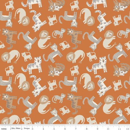 Riley Blake - Leo & Savannah - Animal Toss, Orange