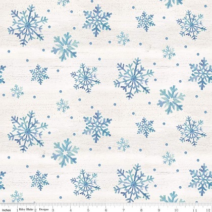 Riley Blake - Monthly Placemats - January Snowflakes, Cream