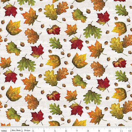 Riley Blake - Monthly Placemats - September - Leaves, Off White