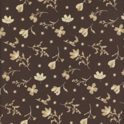 Riley Blake - Morning Latte - Floral, Espresso