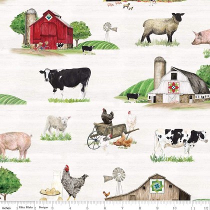 Riley Blake - Spring Barn Quilts - Main Print, Parchment