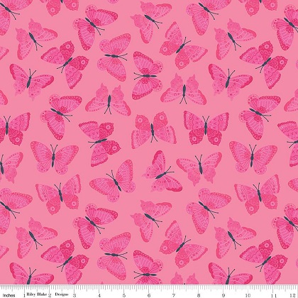 Riley Blake - Strength in Pink - Butterflies, Pink