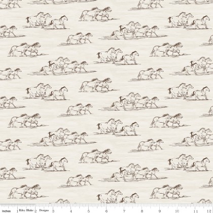 Riley Blake - The Homestead - Horse Toile, Cream