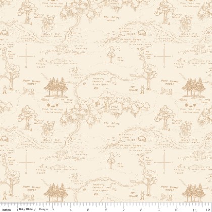  Riley Blake - Winnie The Pooh - Map, Cream