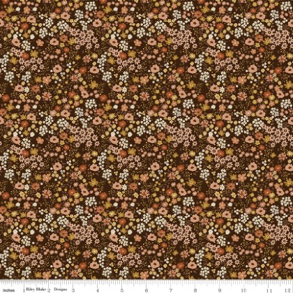 Riley Blake - Worth Repeating - Flower Garden, Coffee