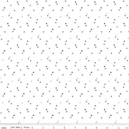 Riley Blake Basics - Seasonal Basics - Patriotic Stars, White