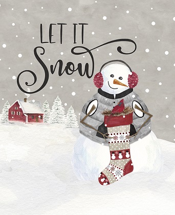 Riley Blake Flannel - Hello Winter Flannel - 36' Let it Snow Panel, White