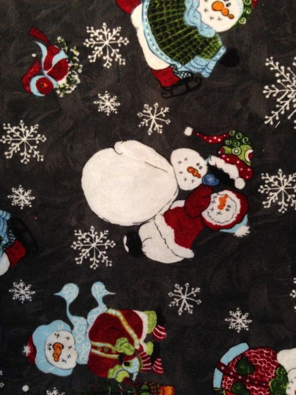 Riverwoods - Blizzard Bunch Babies Flannel - Large Snowmen, Black