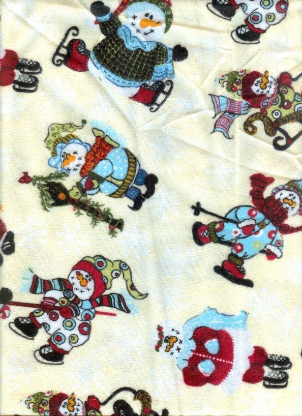 Riverwoods - Blizzard Bunch Babies Flannel - Snowmen & Snowflakes, Cream