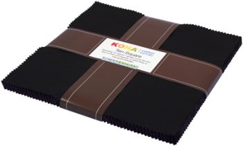 Robert Kaufman - 10' Squares - Kona Solid, Black