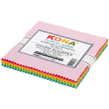 Robert Kaufman - 5' Charm Squares - Kona Cotton, Sunroom