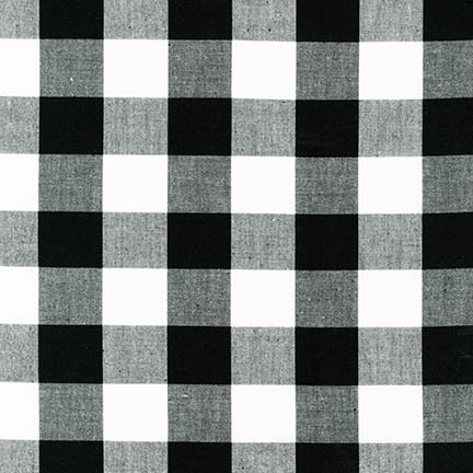 Robert Kaufman - Carolina Gingham - 1' Buffalo Plaid, Black/White