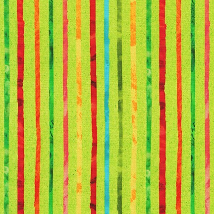 Robert Kaufman - Chili Smiles - Bright Stripes, Lime