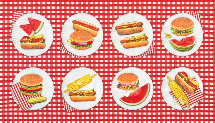 Robert Kaufman - Chow Time - 24' Panel Picnic Plates, Multi